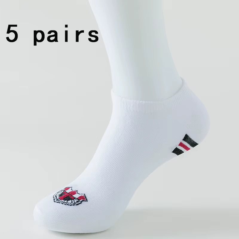 5 Pairs of Women'S/Men'S Boat Socks Invisible Low Cut anti Slip Summer No Show Ankle Socks Solid Color Casual Breathable