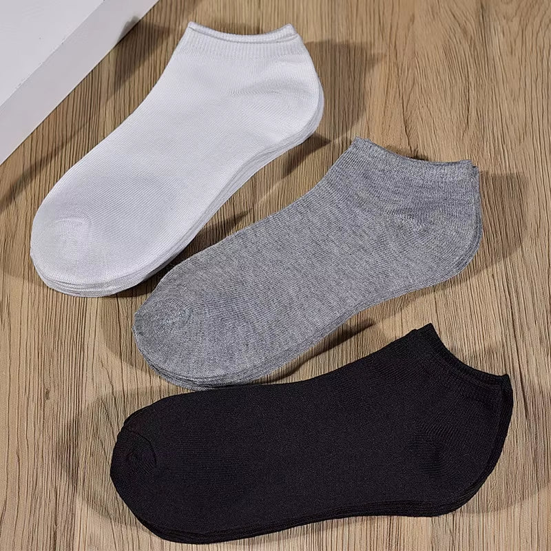 5 Pairs of Women'S/Men'S Boat Socks Invisible Low Cut anti Slip Summer No Show Ankle Socks Solid Color Casual Breathable