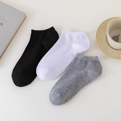 5 Pairs of Women'S/Men'S Boat Socks Invisible Low Cut anti Slip Summer No Show Ankle Socks Solid Color Casual Breathable